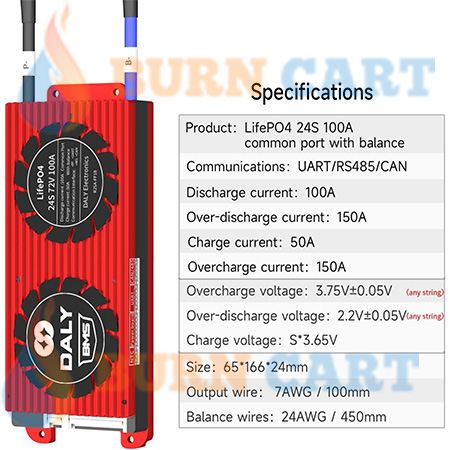 daly 24s 72v 100a smart bms