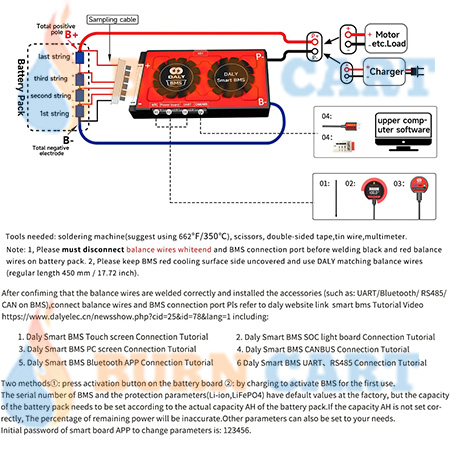 daly 24s 72v 200a smart bms