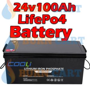 Cooli 24V 100AH LiFePO4 Lithium Battery 24V 100AH  for RV/Boats/Marine/Trolling Motor/Sounder/UPS
