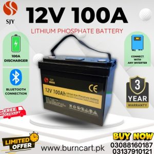 SJY LiFePO4 12V 100AH Bluetooth Lithium Battery For UPS /Solar