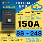 JK Smart BMS 150A 8S to 24S and 1A Active Balance BMS JK-B1A24S15P